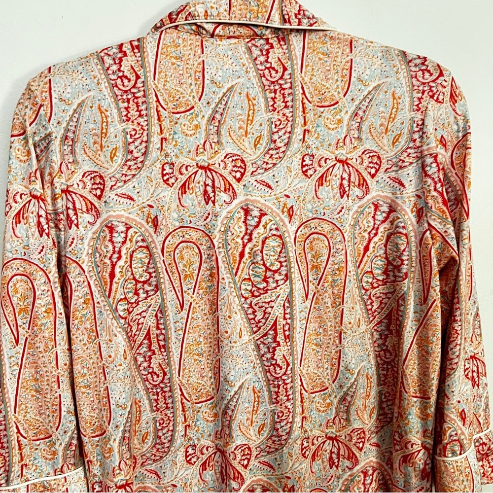 Echo Paisley Print Pajama Sleep Shirt - Red, Cream and Orange Women’s Size Small - Picture 9 of 11